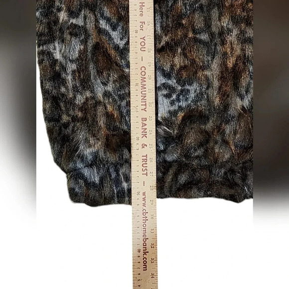 Vintage Faux Fur Animal Print Vest Kathleen for Sweet Herb Made in USA 70s 80s - Picture 6 of 11